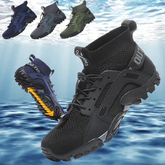 Size 39-47 Men's Aqua Shoes Anti-Slip Male Sneakers Mountain Hiking Shoes Quick-Drying Water Shoes Soft Casual Sneakers 2024