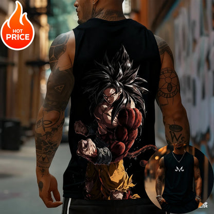 Son Goku Anime Dragon Ball Super Saiyan Harajuku Spring Summer Tank Top Casual Sports Fitness Pure Cotton Sleeveless Shirt Y2K