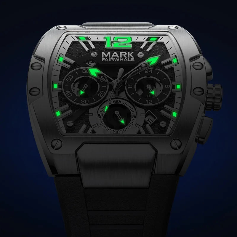 2024 Sports Man's Watches Brand Mark Fairwhale Luxury Automatic Date Clocks Fashion Multifunctional Quartz Wristwatch Boy Reloj
