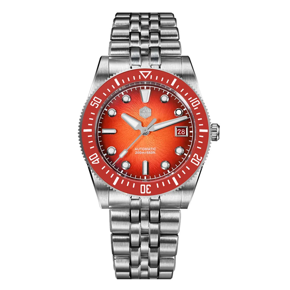 San Martin 37.5mm 40mm Men Diver Watch Miyota 9015 Enamel Dial Luxury Automatic Mechanical Wristwatch Waterproof 200m SN0148