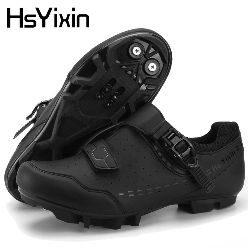 Mountain Bike Shoes Mens Cycling Shoes Quick Ratchet Buckle Compatible with SPD System Pedal for Indoor Outdoor Women MTB Shoes