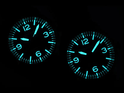 Milifortic Military Watch 39mm NH38 Automatic Mechanical Movement Retro Sapphire Crystal BGW9 Lume Leather Strap 10Bar Watch for Men