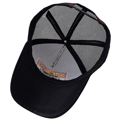Cappellino da baseball unisex in rete, modello Trucker classico con motivo motociclistico, traspirante, estivo, in stile streetwear per uomo e donna
