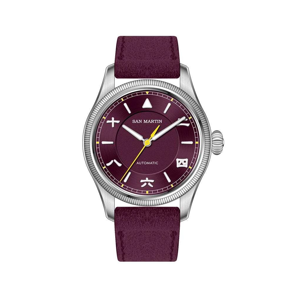 San Martin 39.5mm Men Pilot Watch YN55 Automatic Mechanical Aviation Watches Chinese Style Original Design SN0033 Field Watch