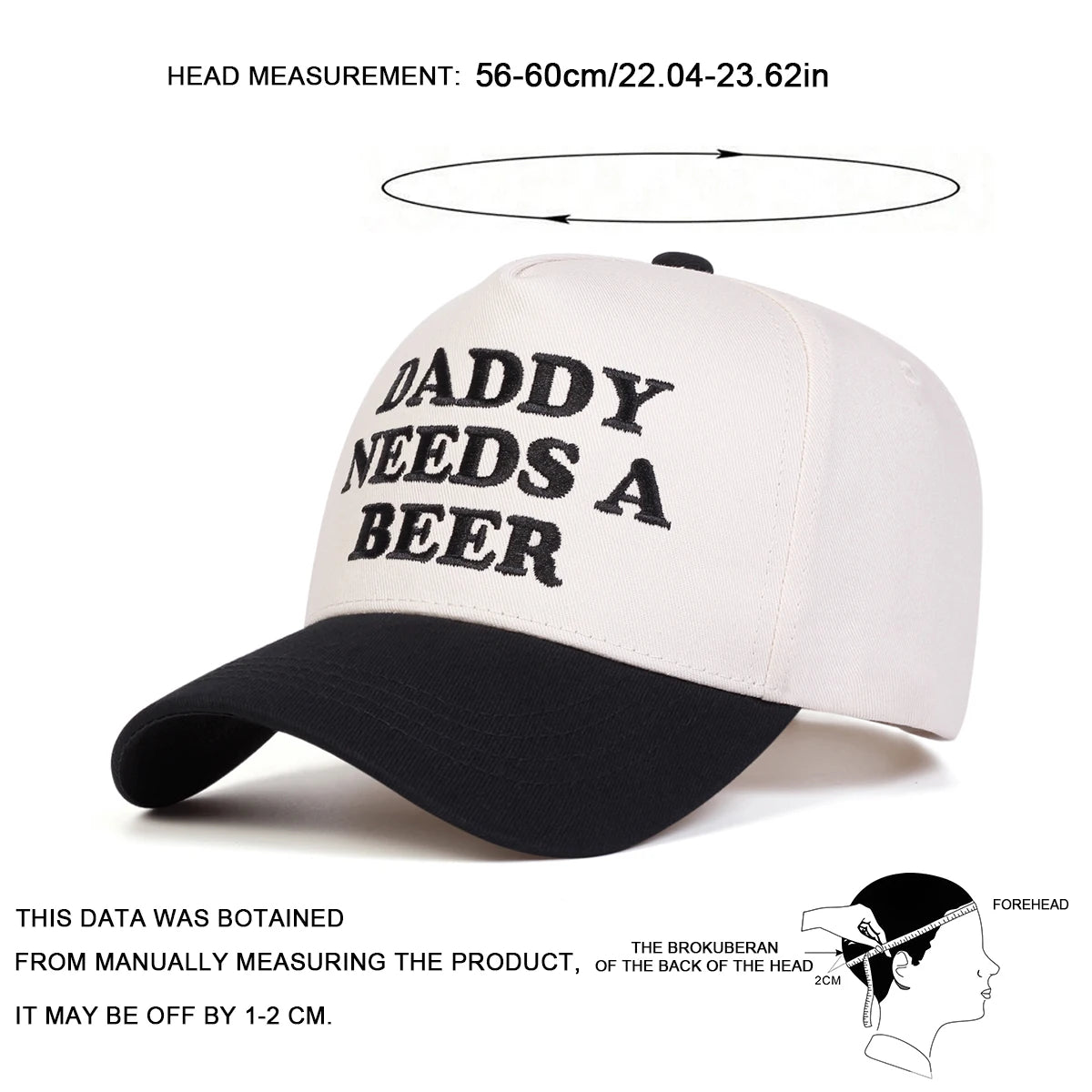 Unisex DADDY NEEDS A BEER Letter Embroidery Baseball Caps Spring Autumn Outdoor Adjustable Casual Hats Sunscreen Hat Sports Cap