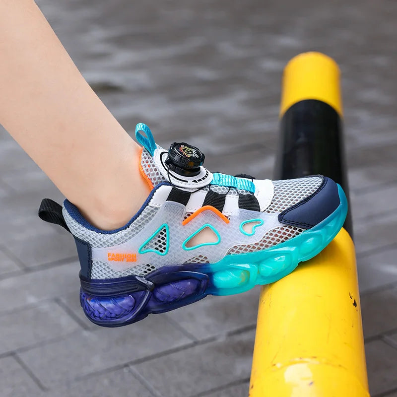 Children's Sports Shoes Ultra-Light Mesh Breathable School Training Running Shoes Soft Sole Anti-Slip Casual Walking Shoes for Kids