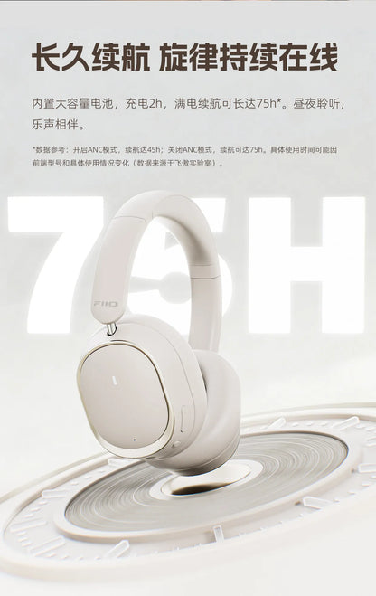 Auriculares FiiO EH13 inalámbricos Bluetooth ANC circumaurales – Headset gaming HiFi LDAC con cancelación de ruido, graves profundos y batería de larga duración