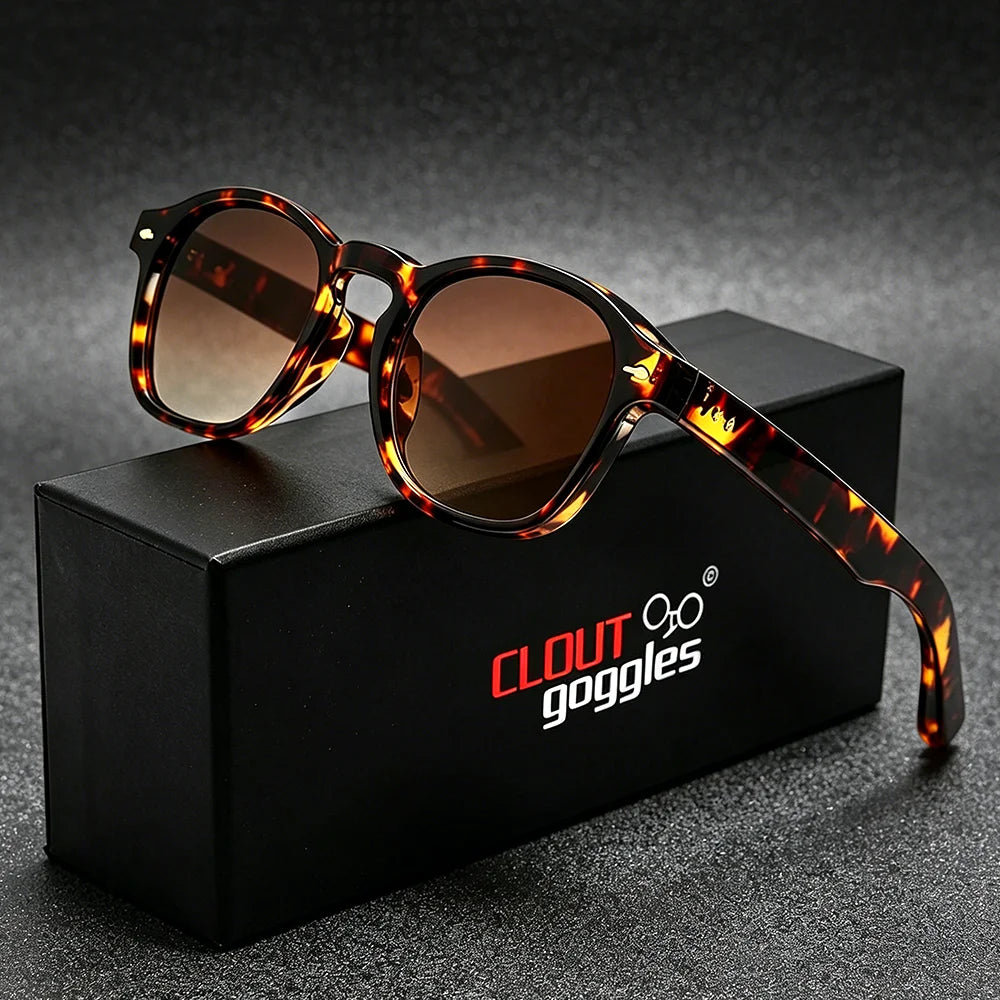CLOUT GOGGLES Fashion Personality Rivet Sunglasses Women Men Square Frame Outdoor Travel Ultraviolet Protection Sun Glasses