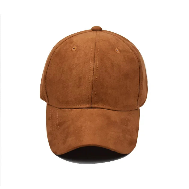 Casquette de baseball en daim en gros, automne-hiver, pour hommes et femmes, casquette unie d'hiver, style urbain, unisexe, ajustable, décontractée, unie, Gorra Caps