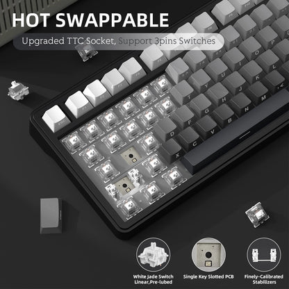 Teclado mecánico ATTACK SHARK X85 Tri-mode Gasket 75% con perilla CNC, acolchado de 5 capas, hot-swappable, retroiluminación RGB y NKRO