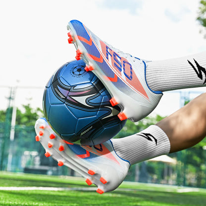 Chaussures de football pour hommes, modèle AG FG, semelle absorbant les chocs, tige en polyuréthane confortable, crampons pour les compétitions et l’entraînement quotidien.