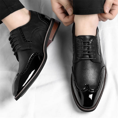 PU Leather Men's Oxford Shoes Heightened Formal Casual Shoes Business Male Suit Shoes New Design Derby Footwear Walking Sneakers