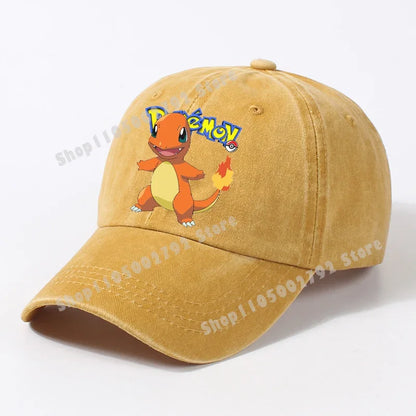 Pokémon-baseballkasketter, Pikachu, kawaii, anime-figurer, solhatte, sommer, udendørs, forældre og børn, solhat, trendy kasket med andetunge, gave