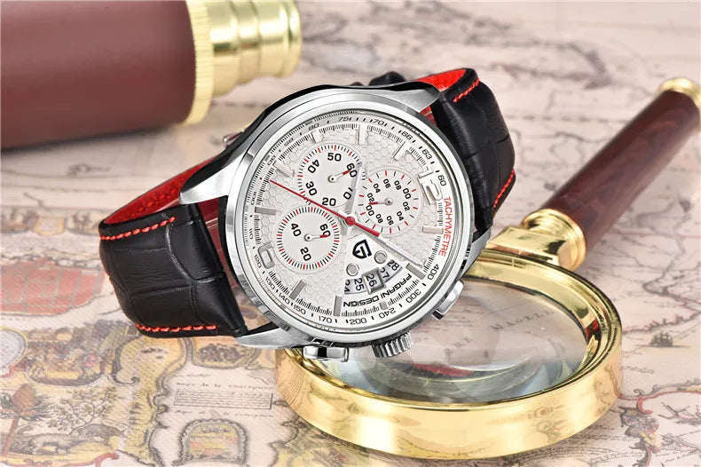 Cronógrafo PAGANI DESIGN para homem, quartzo multifunções, estilo militar de piloto, relógio masculino