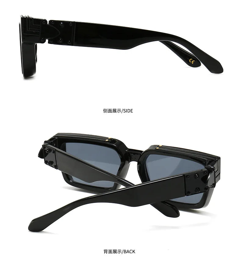 Cycling Brand Rectangle Sunglasses Men Women Luxury Shades Retro Square Sun Glasses Eyewear Trend Punk Eyeglasses For Male