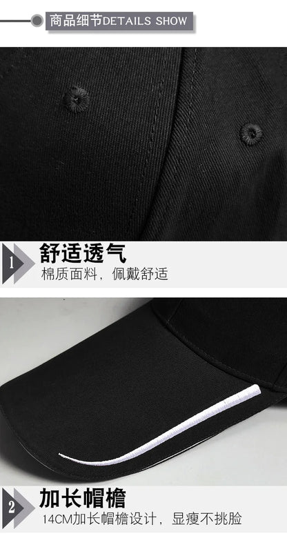 Peaked Hat Spring Summer 14cm Long Brim Sunscreen Fishing  Men Women Street Sunshade Outdoor Adjustable Cotton Golf Cap Trucker