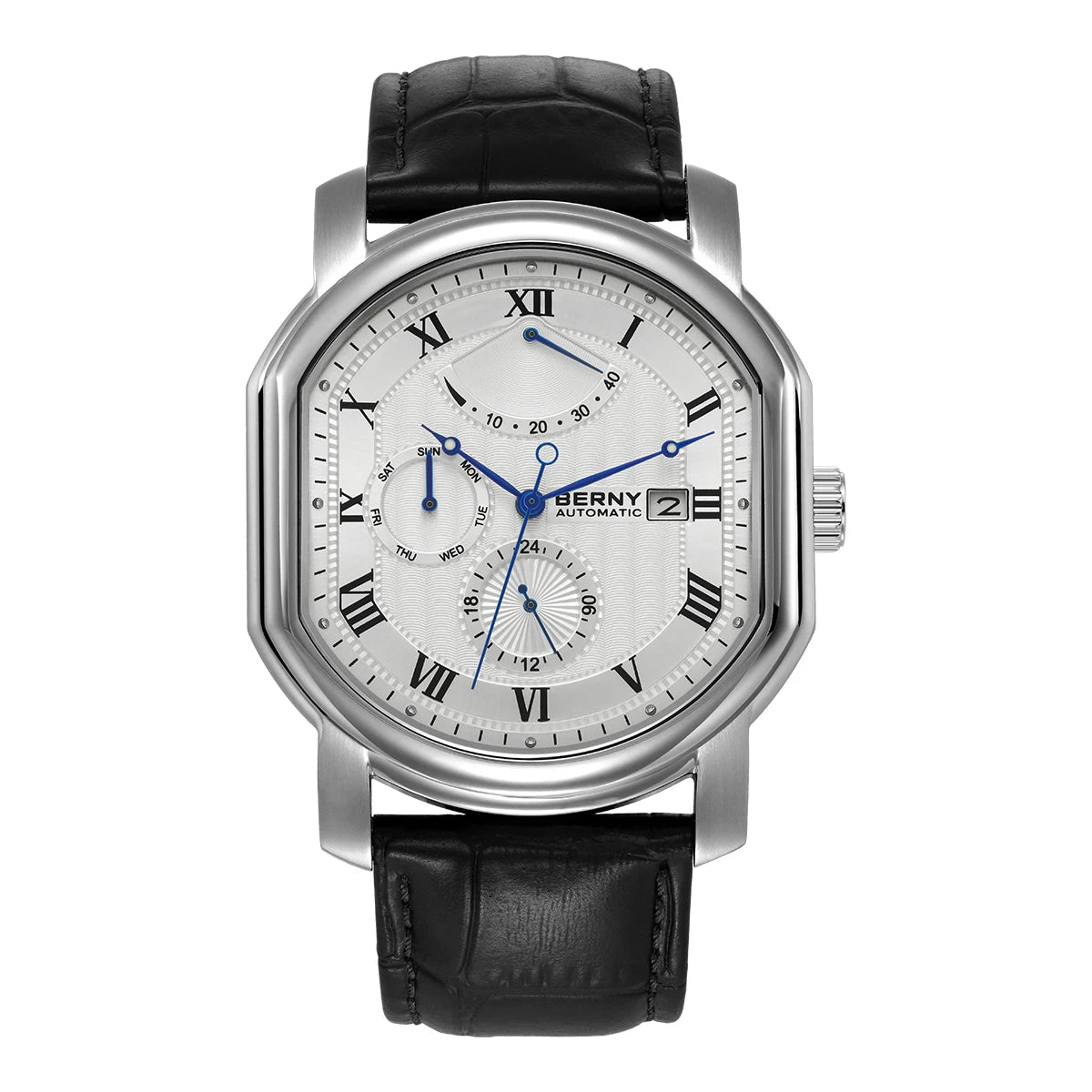 BERNY Men's Mechanical Watch, Top Accuracy, Automatic Wristwatch, Luxury Male Clock, Sapphire, Self-Winding, Waterproof