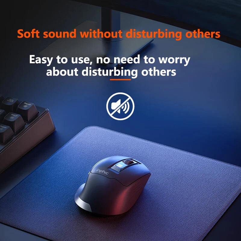 INPHIC Silent Office Mouse Battery Level Display 2400DPI Wireless Mouse Suitable for Desktop and Laptop Computers