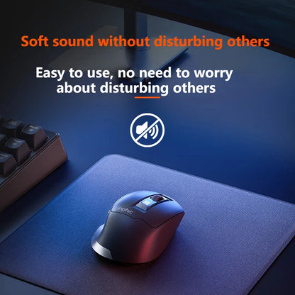 INPHIC Silent Office Mouse Battery Level Display 2400DPI Wireless Mouse Suitable for Desktop and Laptop Computers