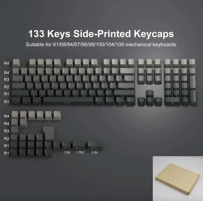 2025 Original Daylight Keycaps PBT Translucent, Side-engraved OEM 136 Keys, Customized To Fit 60/84/98/108 Mechanical Keyboards.