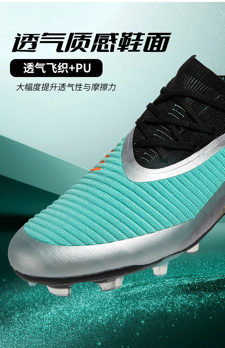 New Men's Football Boots Shoes Match Training Soccer Shoes Non-Slip Cleats Long Spikes FG Ultralight Outdoor Sneakers Drop Shipping