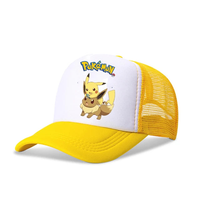 New Anime Pokemon Pikachu Baseball Caps Kid's Summer Mesh Hats Charmander Venusaur Mewtwo Hip Hop Hat Sports Snapback Cap Toys