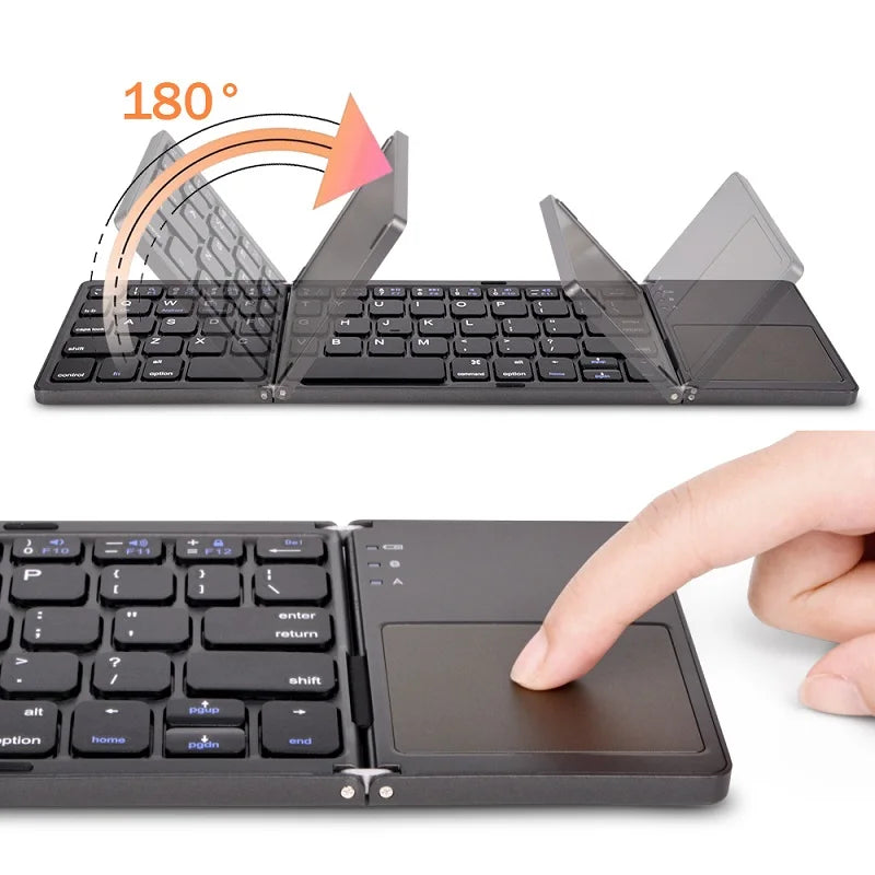 Wireless Folding Keyboard Bluetooth Keyboard With Touchpad For Windows, Android, IOS, Phone, Multi-Function Button Mini Keyboard