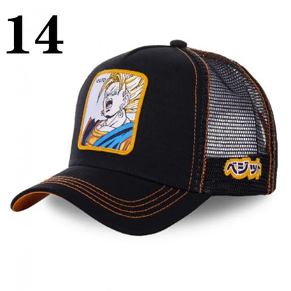 Dragon Ball DRAGONBALL síťovaná čepice, kreslená síťovaná čepice, pánská a dámská baseballová čepice, módní čepice s nášivkou, trucker čepice
