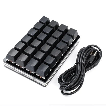 Mini-USB Custom Mechanische Tastatur mit 24 Tasten, Schwarz/Weiß, Gaming-Tastatur, Sayo-Gerät, programmierbares Shortcut-Keypad mit Makrotasten