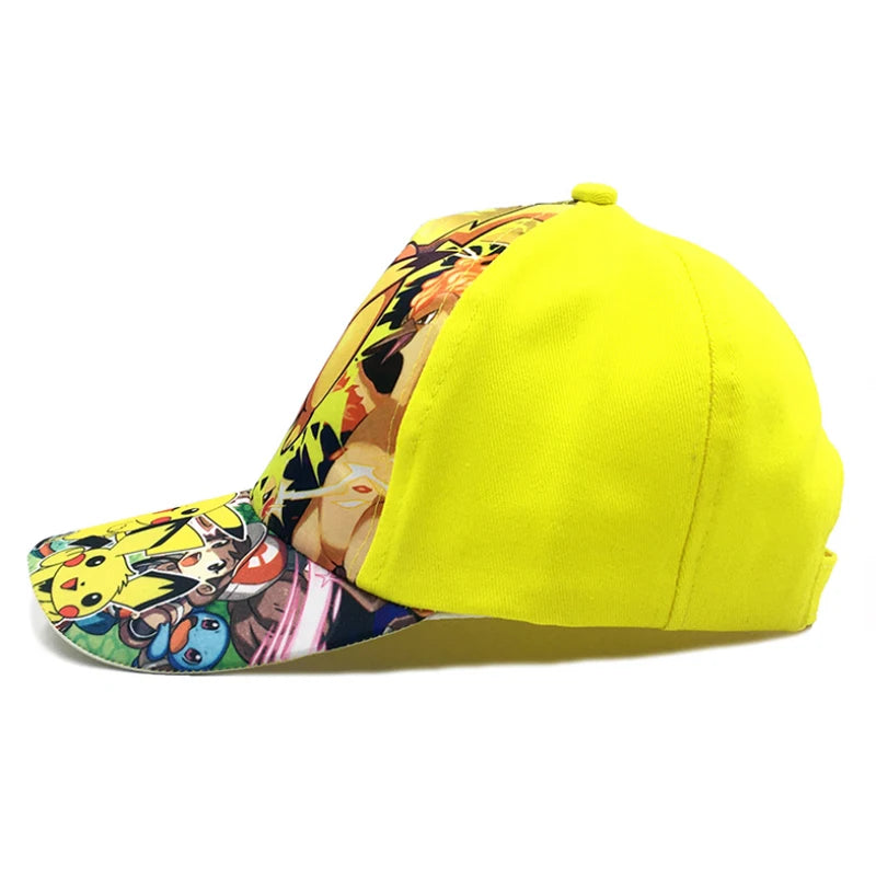 Pokémon-baseballkasket, Pikachu-hat, Pokémon-cosplay-hiphop-kasket til piger, drenge, børn, anime-figurer, legetøj, gave, tegneseriehat