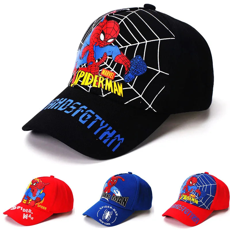 Marvel Anime figurka Spider-Man kreslená baseballová čepice bavlna polyester čepice s kšiltem pro chlapce a dívky čepice a doplňky k hlavě dětský dárek k narozeninám