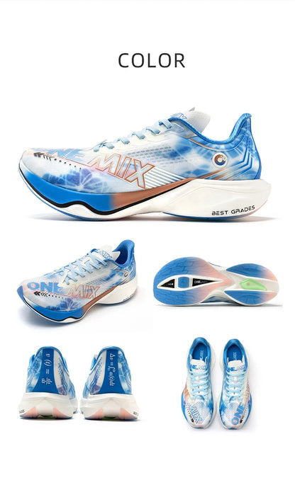 ONEMIX Nylon Carbon Board Marathon Running Racing Shoes, Professional Stable Support, Shock Relief, Ultra-light Rebound Sneakers