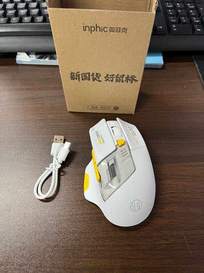 High Quality Inphic A9 200-2400dpi Blueto0th 5.0 Mouse Silent Charging Mechanical Feel Wireless Mouse for Tablet gaming mouse
