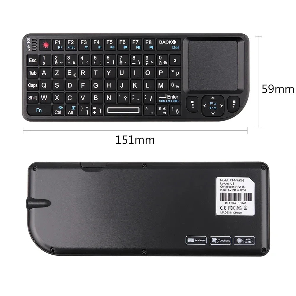 A8 Mini Wireless Keyboard 2.4G RF Backlit Touchpad Russian English Keyboard For MacBook iPad PC Tablet USB Rechargeable Air Mouse