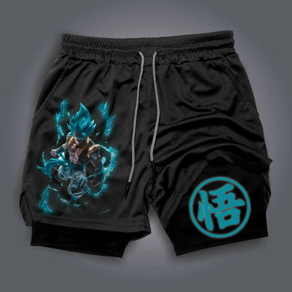Dragon Ball Majin Buu & Goku American Sports Shorts for Men Summer Comfortable Double Layer Breathable Loose Fit Pants