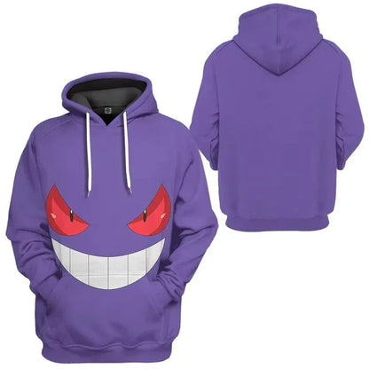 New Pokémon Pikachu Children Printed Top cosplay Hooded Fashion Trendy Casual Long-sleeved Pullover Sweatshirt Birthday Gift