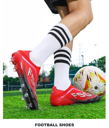 New Men Soccer Shoes Grass Cleats High-quality Match Outdoor Football Boots Non-Slip Boys Sneakers Hot-selling High-top Light