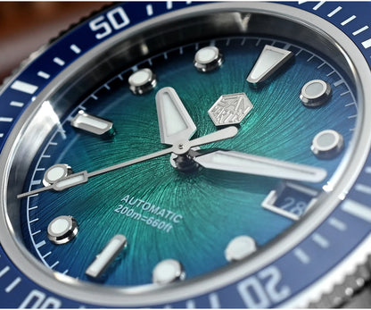 San Martin 37.5mm 40mm Men Diver Watch Miyota 9015 Enamel Dial Luxury Automatic Mechanical Wristwatch Waterproof 200m SN0148
