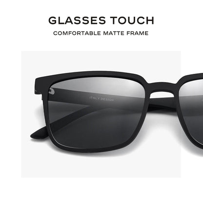 CAPONI Men's Sunglasses Polarized Classic Design Eyewear Protect Eyes Black Shades For Male Outdoor Driving Sun Glasses CP6199