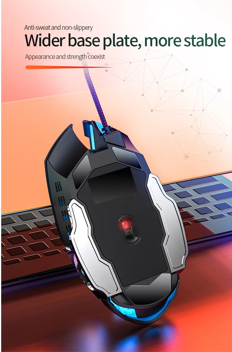 USB-Gaming-Maus mit Kabel, 6 Tasten, Hintergrundbeleuchtung, ergonomische Maus, einstellbare DPI, optische Maus für PC-Gamer, Computer und Desktop