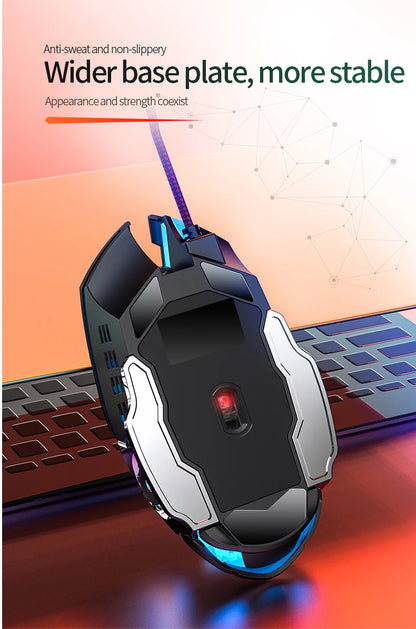 USB-Gaming-Maus mit Kabel, 6 Tasten, Hintergrundbeleuchtung, ergonomische Maus, einstellbare DPI, optische Maus für PC-Gamer, Computer und Desktop