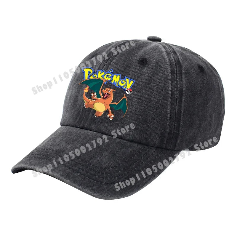 Pokémon-baseballkasketter, Pikachu, kawaii, anime-figurer, solhatte, sommer, udendørs, forældre og børn, solhat, trendy kasket med andetunge, gave