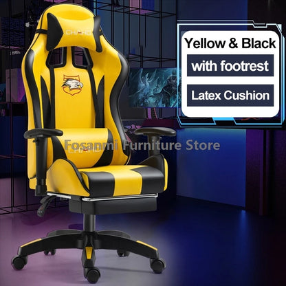 Esports Gamers Swivel Chair with Armrests Internet Anchor Racing Chair High-quality Leather Home Office Computer Gaming Chairs