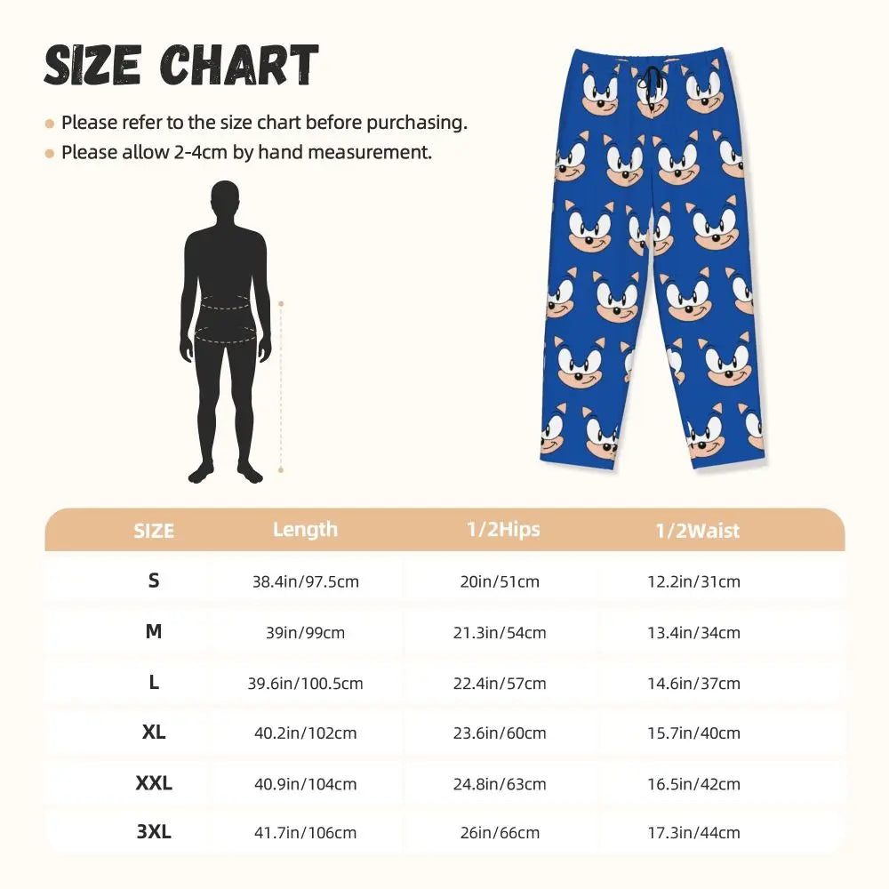 Custom Printed Womens Soniced Pajama Pants Hedgehog Game Sleepwear Sleep Lounge Bottoms with Pockets