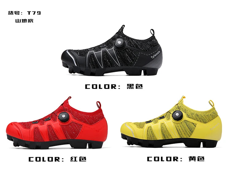 Mountain Bike Shoes Mens Cycling Shoes Quick Ratchet Buckle Compatible with SPD System Pedal for Indoor Outdoor Women MTB Shoes
