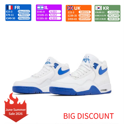 Nike Flight Legacy Comfortable and Versatile Mid-Top Retro Basketball Shoes Men's White/Blue BQ4212-103
