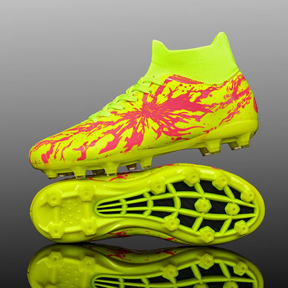 Chaussures de football AG FG, tissu PU haute densité, crampons TPU solides, structure robuste pour les compétitions amateur sur herbe naturelle