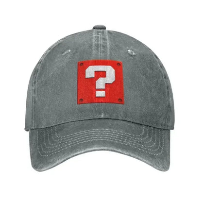 Gorra de béisbol personalizada de moda con diseño de dibujos animados, con pregunta, bloque, para mujer y hombre, ajustable, unisex, de algodón, estilo «dad hat», gorras snapback de alto rendimiento