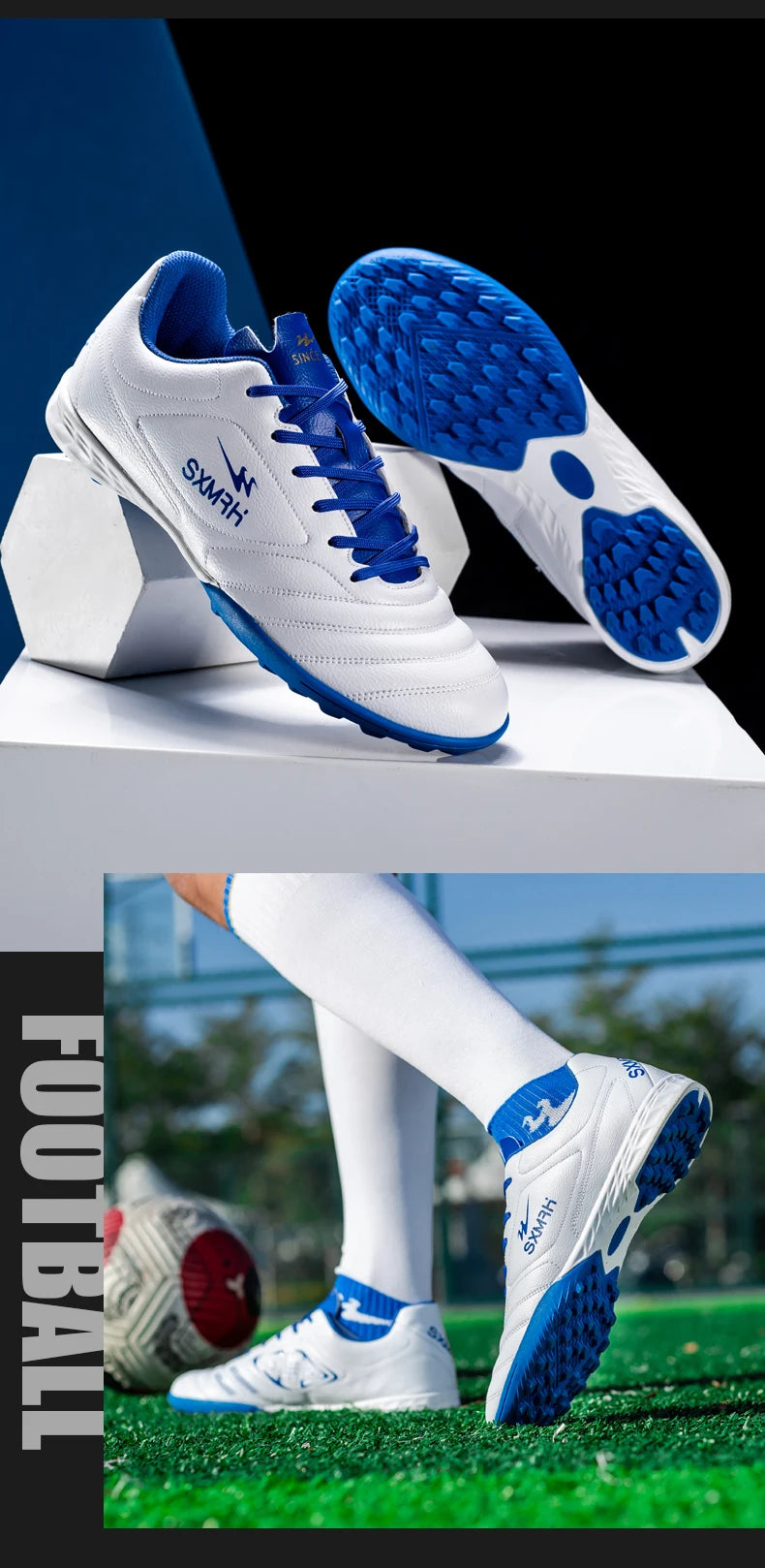 Double Star Herren-Fußballschuhe aus echtem TF-Turf, für Grundschüler, Jugendliche, Erwachsene & Kinder, professionelles Training und