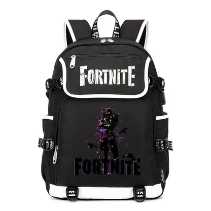 Zaino Fortnites di grande capienza, borsa a tracolla casual con porta USB, unisex, in stile anime, zaino scolastico per studenti, nuovo e alla moda, regalo di cancelleria